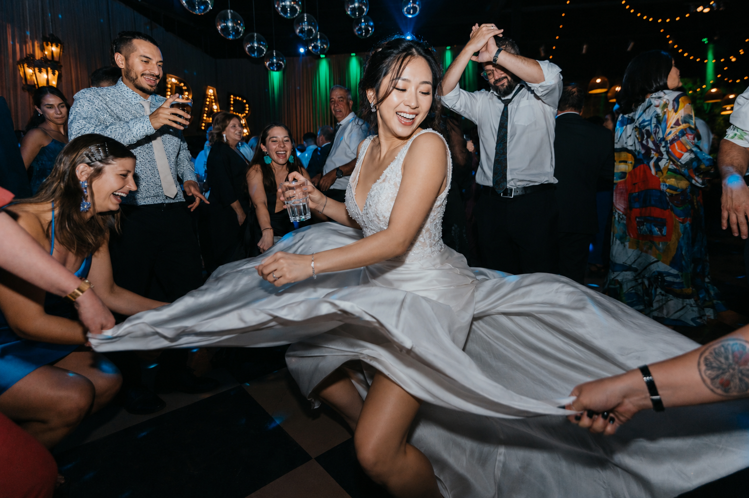 Bridal party group dance